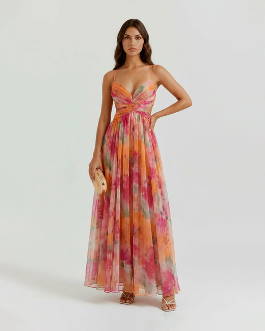 Claudia™ | Vestido largo con estampado floral